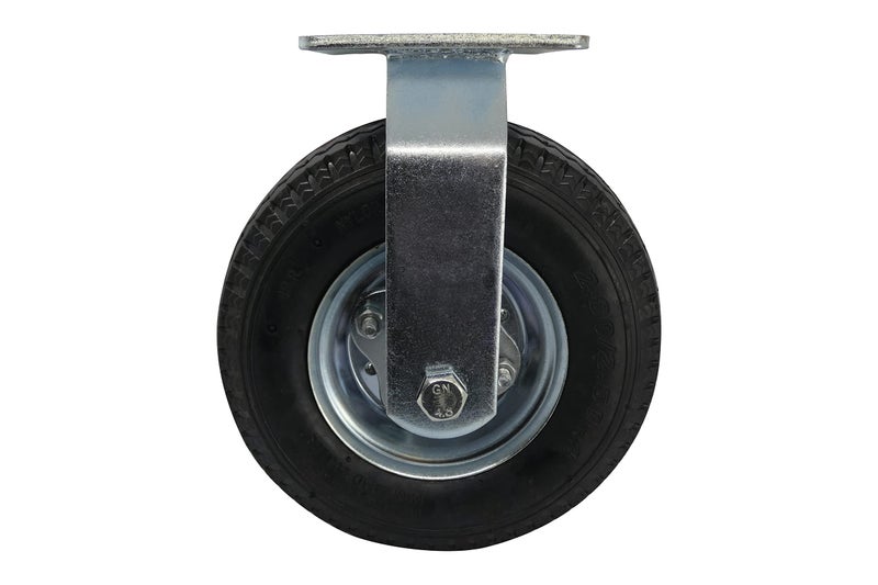 Shepherd Hardware 9795 8-Inch Pneumatic Caster Wheel, Rigid Plate, Steel Hub with Ball Bearings, 5/8-Inch Bore Centered Axle , Black - Image 2